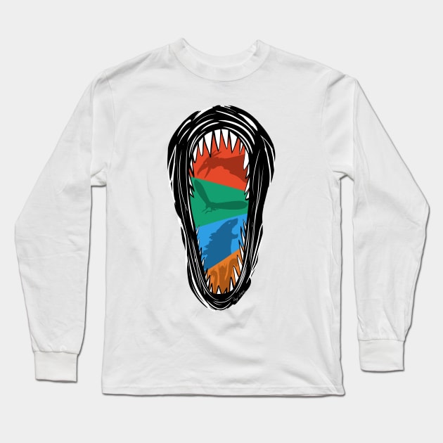 Monster Growl Long Sleeve T-Shirt by DougSQ